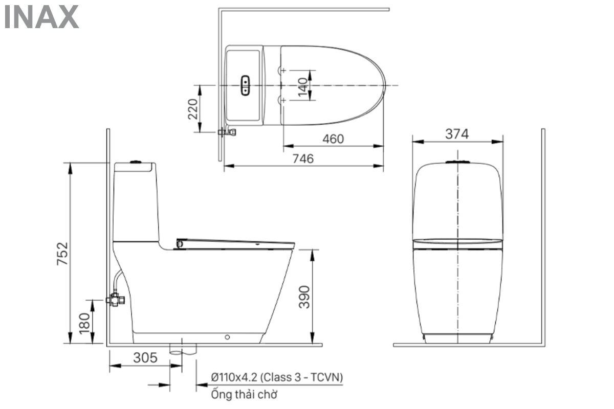 ban-ve-ky-thuat-bon-cau-nap-dien-tu-inax-act-832-cw-kb22avn
