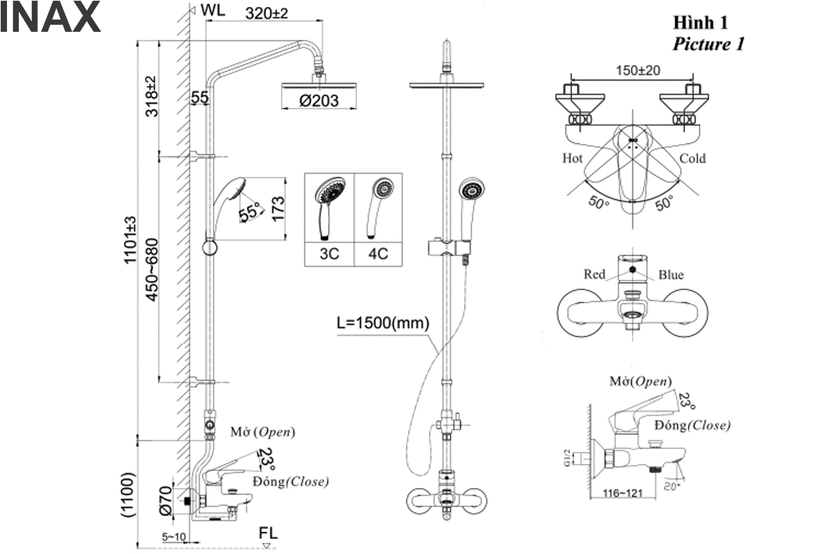 ban-ve-ky-thuat-sen-cay-nong-lanh-inax-bfv-1115s-2